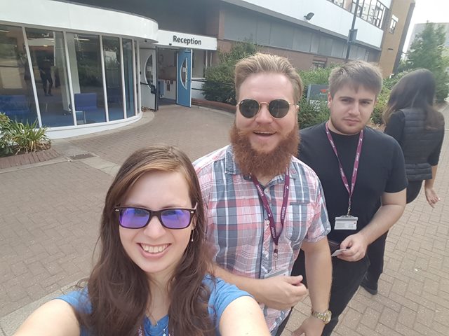 Selfie af Helen, Mark og Jacob