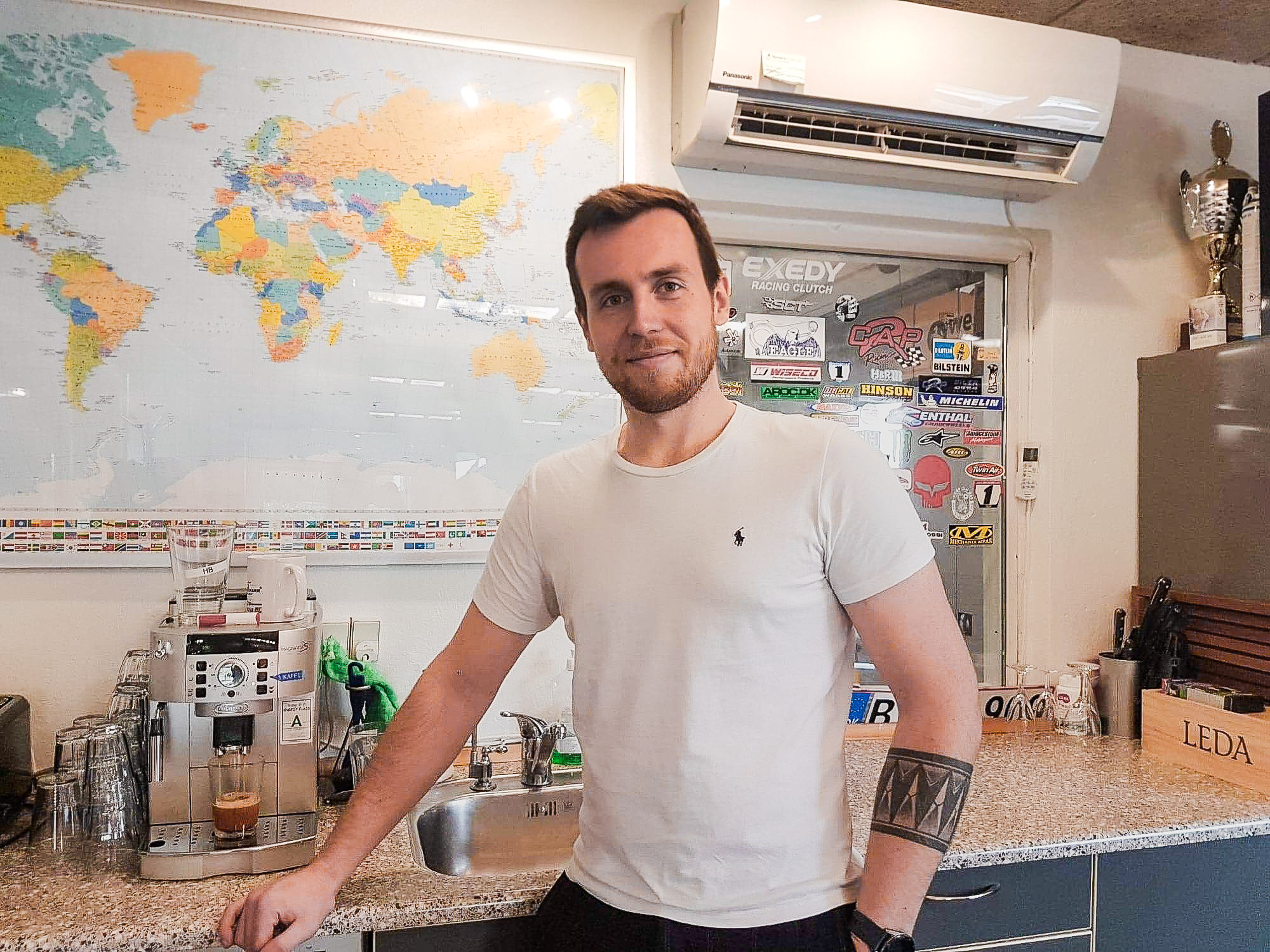 Student with tattoo on left hand