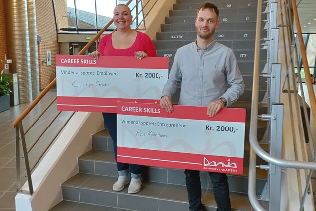 I kategorien jobsøgning vandt Erin Gertsen, mens René Klokkerholm vandt for iværksætter-gruppen i forløbet Career Skills