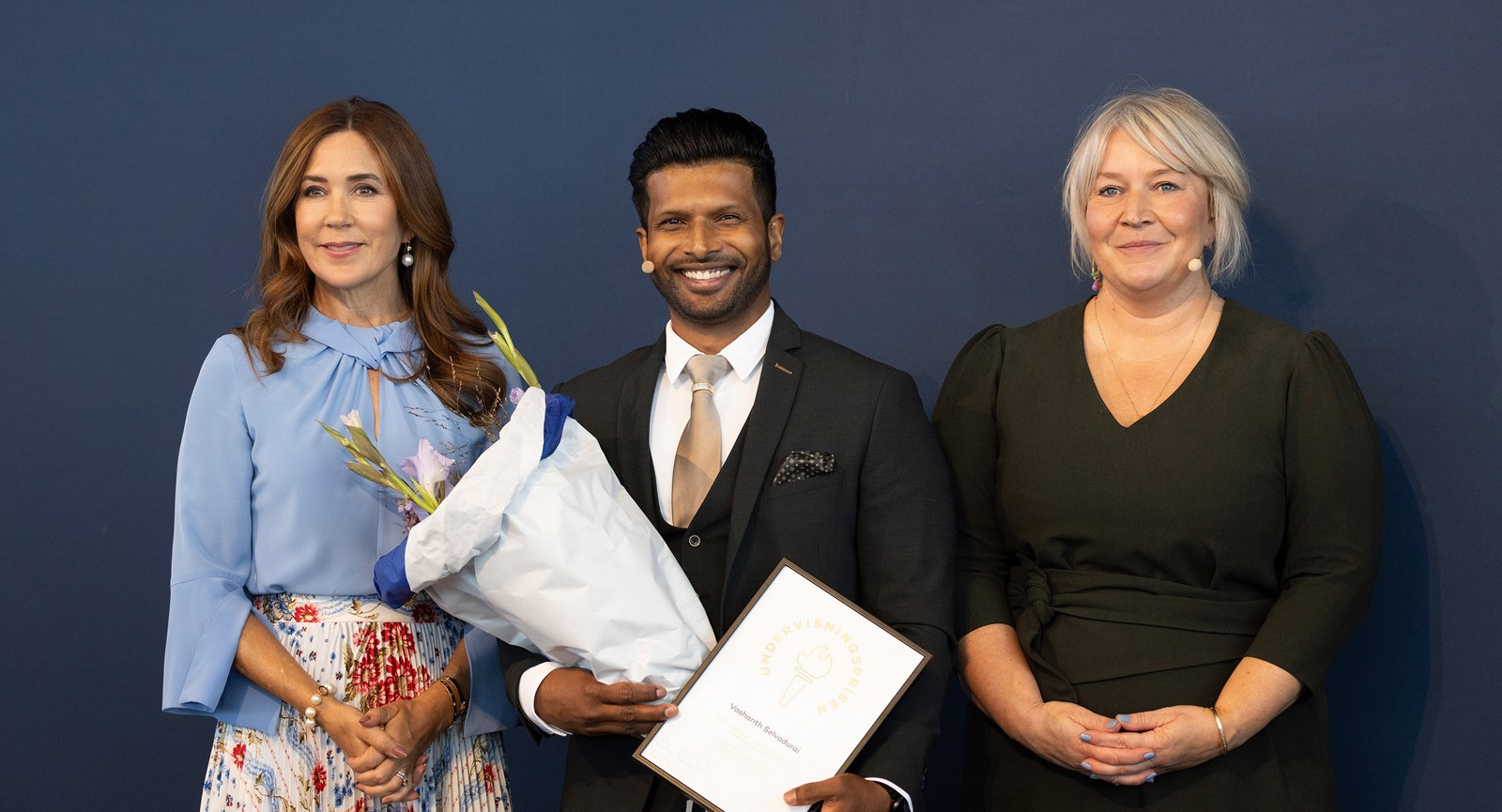 Årets undervisere i Danmark 2024 med Dronning Mary og Christina Egelund