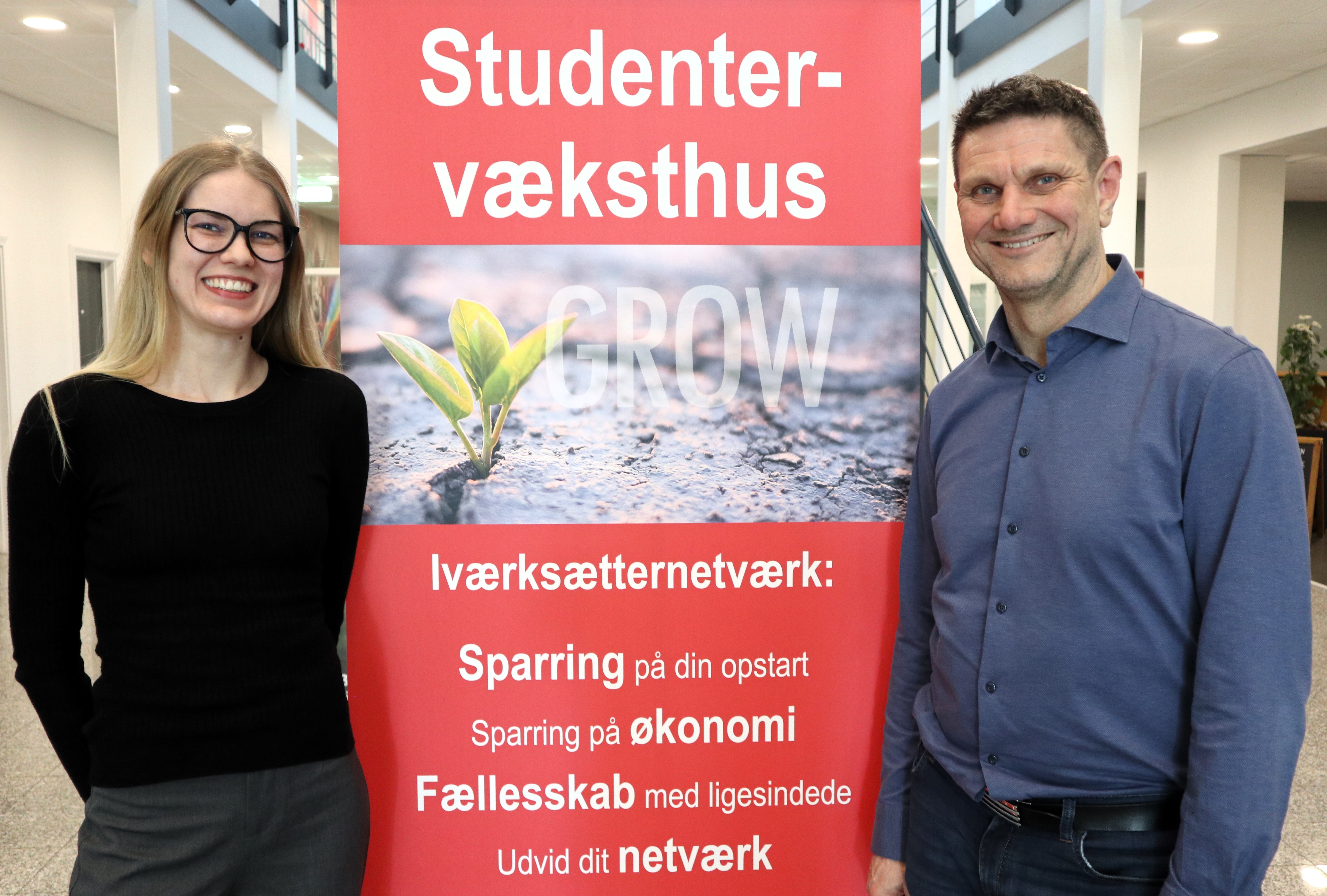 Diana Engelbrekt Sørensen, handelsøkonom-studerende og entreprenør og Peter Mosdal Jensen, entreprenørskabskonsulent i Dania Grow