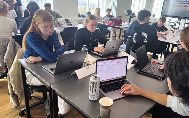 Studiepraktikanter arbejder med case ved Fængslet i praktik på Erhvervsakademi Dania