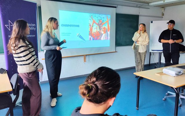 Studerende fra Erhvervsakademi Dania præsenterer forslag til Eu-projekt