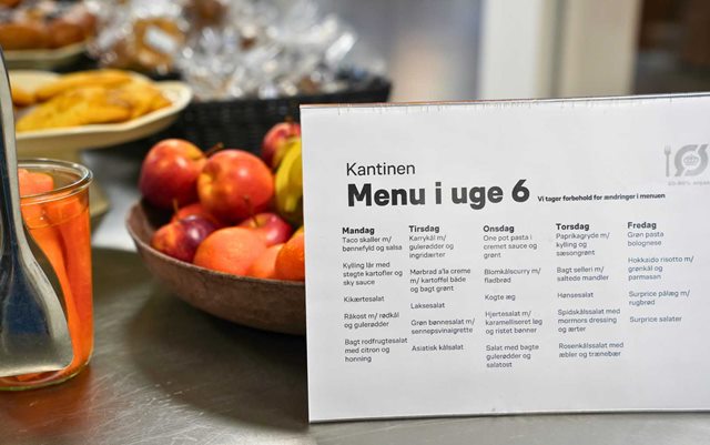 kantine menu på Nattergalevej
